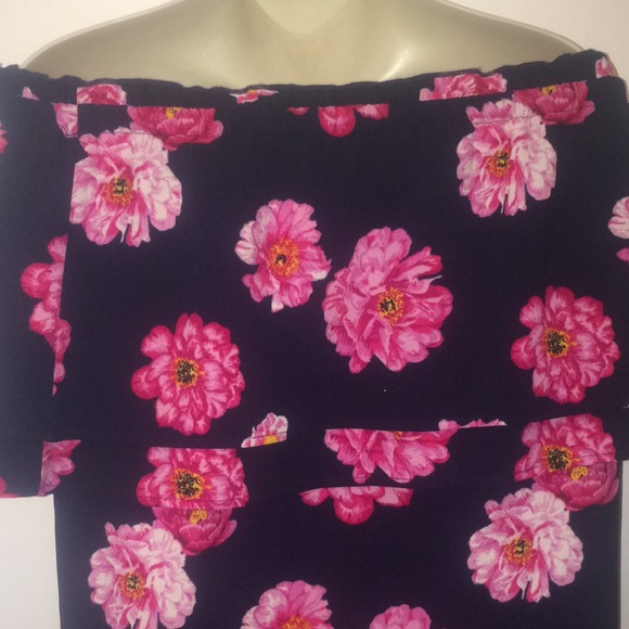 Mud Pie Floral Print Off The Shoulder Dress - Picture 7 of 9